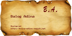 Balog Adina névjegykártya