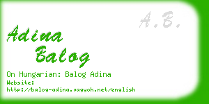 adina balog business card